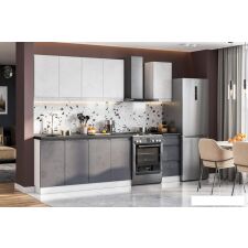 Готовая кухня SV-Мебель Вельвет 2.0м МДФ без столешниц (белый/бетон снежный/бетон графит)