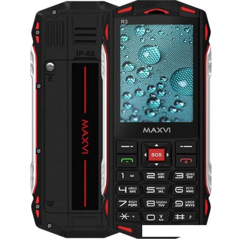 Кнопочный телефон Maxvi R3 (красный)