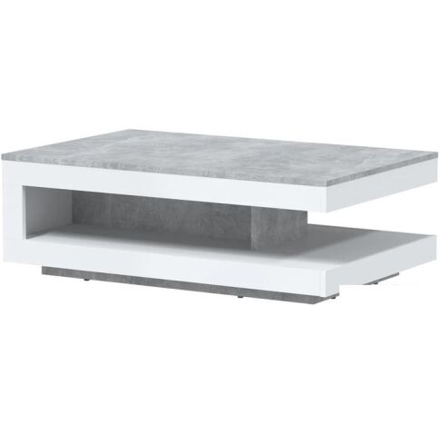 Журнальный столик Интерлиния Quartz QZ-СЖ2 (белый платинум/бетон)