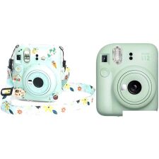 Фотоаппарат Fujifilm Instax Mini 12 (мятный) + зеленый чехол Sundays с ремнем