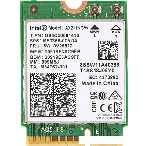 Wi-Fi/Bluetooth адаптер Intel AX211NGWGNV