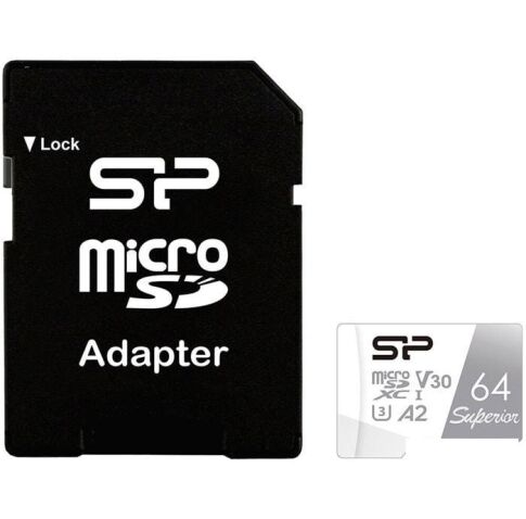 Карта памяти Silicon-Power Superior microSDXC SP064GBSTXDA2V20SP 64GB (с адаптером)