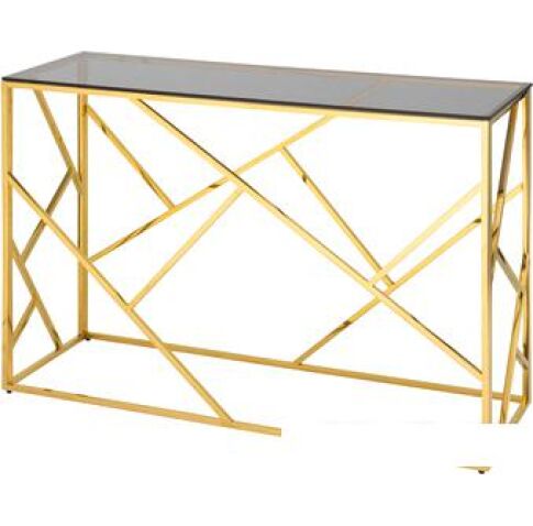 Консольный стол Stool Group Арт Деко 120x40 ECST-015-TG-SK (стекло Smoke/сталь золото)