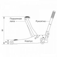 Подкатной домкрат King Tony 9TYT133-03A-B 3т