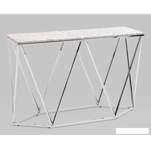 Консольный стол Stool Group Авалон 122x41 (серый мрамор/сталь серебро)