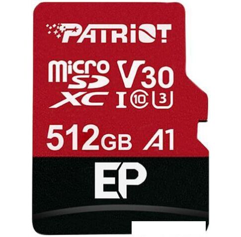 Карта памяти Patriot microSDXC EP Series PEF512GEP31MCX 512GB (с адаптером)