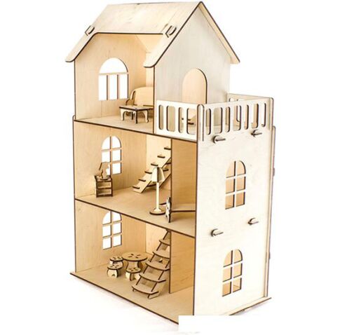 Кукольный домик Woody С мебелью 02529