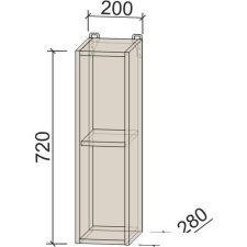 Шкаф навесной Интерлиния Компо ВП20-720 (серый)