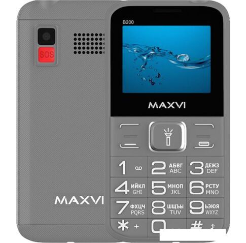 Кнопочный телефон Maxvi B200 (серый)