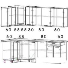 Угловая кухня Интерлиния Мила 12x23 (дуб золотой)