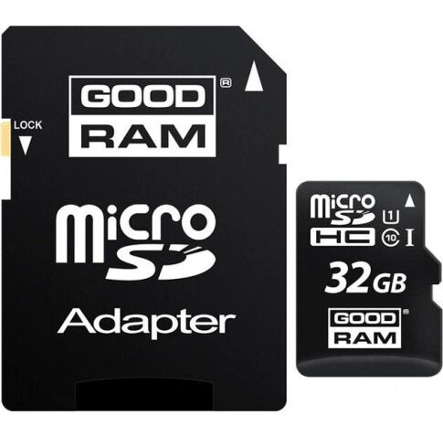 Карта памяти GOODRAM microSDHC (Class 10) UHS-I 32GB + адаптер [M1AA-0320R11]