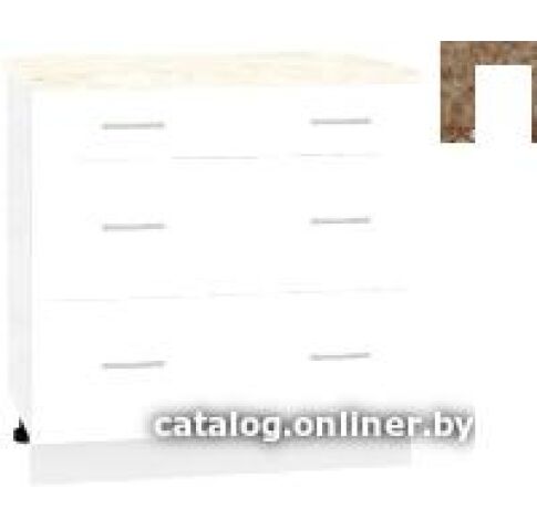 Шкаф напольный Кортекс-мебель Корнелия Лира НШ80р3ш (белый/мадрид)