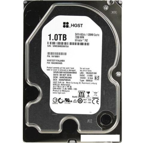 Жесткий диск HGST Ultrastar 7K2 1TB [HUS722T1TALA604]