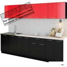 Кухня Артём-Мебель Лана без стекла ДСП 2.4м (красный/черный)