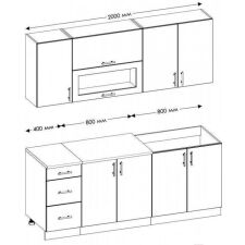 Кухня Senira Вяселка 4/03 2.0м + шкаф настенный В-083