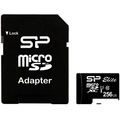 Карта памяти Silicon-Power microSDXC SP256GBSTXBU1V10SP 256GB (с адаптером)