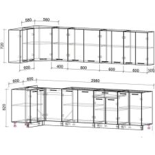 Готовая кухня Интерлиния Мила Лайт 1.2x3.0 без столешницы (серебристый/антрацит)