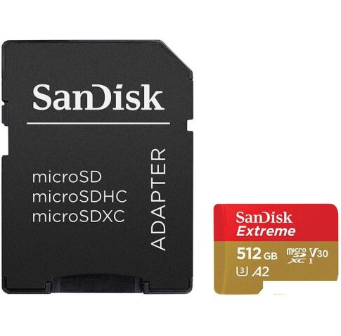 Карта памяти SanDisk Extreme SDSQXA1-512G-GN6MA 512GB (с адаптером)