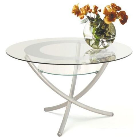 Журнальный столик Мебелик Дуэт 4 (металлик/прозрачный)
