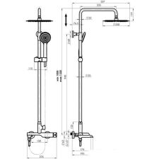 Душевая система  Rubineta Olo + Ultra-10 SW DV3/4 625125