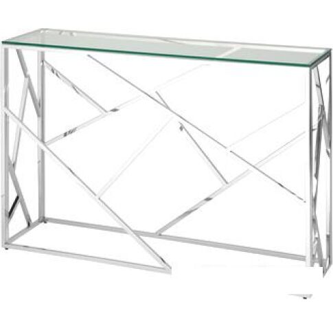 Консольный стол Stool Group Арт Деко 115x30 ECST-015 (прозрачное стекло/сталь серебристый)