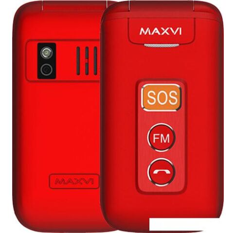 Кнопочный телефон Maxvi E5 (красный)