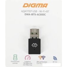 Wi-Fi/Bluetooth адаптер Digma DWA-BT5-AC600C