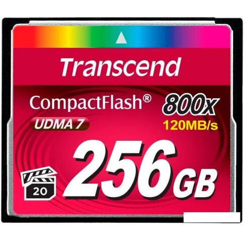 Карта памяти Transcend 800x CompactFlash Premium 256GB (TS256GCF800)